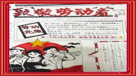 以画为礼，致敬最美劳动者——数字产业学院五一劳动节手抄报活动