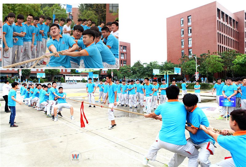 趣味拔河比赛激烈进行中，猜猜那边赢了?